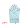Doppelseitiges Baby Nestchen mit Schleife - Igel mint