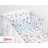 Doppelseitiges Bettwäsche Set 2-tlg - Füchse beige/minze