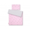 Doppelseitiges Bettwäsche Set 2-tlg - rosa Hasen/grau