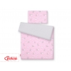 Doppelseitiges Bettwäsche Set 2-tlg - rosa Hasen/grau