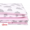 Doppelseitiges Bettwäsche Set 2-tlg - Wolken grau/rosa
