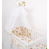 Doppelseitiges Bettwäsche Set 5-tlg mit Moskitonetz - Faultiere beige/beige