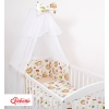 Doppelseitiges Bettwäsche Set 5-tlg mit Moskitonetz - Faultiere beige/beige