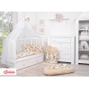 Doppelseitiges Bettwäsche Set 5-tlg mit Moskitonetz - Faultiere beige/beige