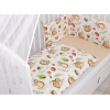 Doppelseitiges Bettwäsche Set 5-tlg mit Moskitonetz - Faultiere beige/beige