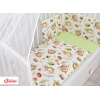 Doppelseitiges Bettwäsche Set 5-tlg mit Moskitonetz - Faultiere beige/grün