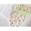 Doppelseitiges Bettwäsche Set 5-tlg mit Moskitonetz - Faultiere beige/grün