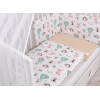 Doppelseitiges Bettwäsche Set 5-tlg mit Moskitonetz - Füchse beige/beige
