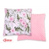 Doppelseitiges Kissen minky - rosa Blüten