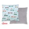 Doppelseitiges Kissen - minze Hasen