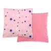 Doppelseitiges Kissen - rosa-blaue Sternen