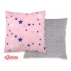 Doppelseitiges Kissen - rosa-blaue Sternen