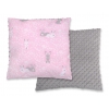 Doppelseitiges Kissen - rosa Hasen