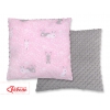 Doppelseitiges Kissen - rosa Hasen