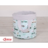 Double-sided toy basket L - minze Hasen/grau