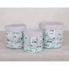 Double-sided toy basket L - minze Hasen/grau