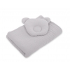 Duvet with pillow Teddy MUSLIN - 2pcs set - grau