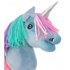 Einhorn Steckenpferd mit bunter Mähne - blau A4 minze