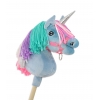Einhorn Steckenpferd mit bunter Mähne - blau A4 minze
