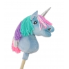 Einhorn Steckenpferd mit bunter Mähne - blau A4 minze