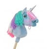 Einhorn Steckenpferd mit bunter Mähne - blau A4 minze