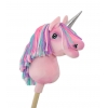 Einhorn Steckenpferd mit bunter Mähne - pink A4 bunt