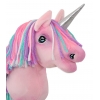 Einhorn Steckenpferd mit bunter Mähne - pink A4 bunt