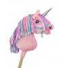 Einhorn Steckenpferd mit bunter Mähne - pink A4 bunt