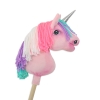 Einhorn Steckenpferd mit bunter Mähne - rosa A4 rosa