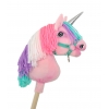 Einhorn Steckenpferd mit bunter Mähne - rosa A4 rosa