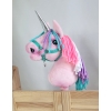 Einhorn Steckenpferd mit bunter Mähne - rosa A4 rosa