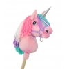 Einhorn Steckenpferd mit bunter Mähne - rosa A4 rosa