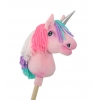 Einhorn Steckenpferd mit bunter Mähne - rosa A4 rosa