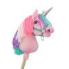 Einhorn Steckenpferd mit bunter Mähne - rosa A4 rosa