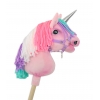 Einhorn Steckenpferd mit bunter Mähne - rosa A4 rosa