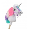 Einhorn Steckenpferd weiß A4 rosa
