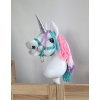 Einhorn Steckenpferd weiß A4 rosa