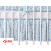 Fest gefaltete Rüsche 120x60cm - Hängende Herzen blaue Blümchen
