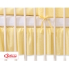Fest gefaltete Rüsche für Babybett 140x70 cm - Hängende Herzen gelb gestreift