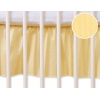 Fest gefaltete Rüsche für Babybett 140x70 cm - Hängende Herzen gelb gestreift