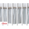 Fest gefaltete Rüsche für Babybett 140x70 cm - Hängende Herzen grau