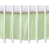 Fest gefaltete Rüsche für Babybett 140x70 cm - Hängende Herzen grün