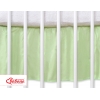 Fest gefaltete Rüsche für Babybett 140x70 cm - Hängende Herzen grün