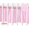 Fest gefaltete Rüsche für Babybett 140x70 cm - Hängende Herzen rosa gestreift
