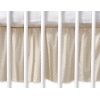 Fest gefaltete Rüsche für Babybett 140x70cm - Hängende Herzen Beige-Punktemuster