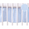 Fest gefaltete Rüsche für Babybett 140x70cm - Hängende Herzen blau gestreift