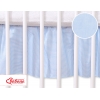 Fest gefaltete Rüsche für Babybett 140x70cm - Hängende Herzen blau gestreift