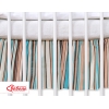 Fest gefaltete Rüsche für Babybett 140x70cm - Hängende Herzen braun gestreift
