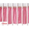 Fest gefaltete Rüsche für Babybett 140x70cm - Hängende Herzen dunkel rosa kariert