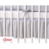 Fest gefaltete Rüsche für Babybett 140x70cm - Hängende Herzen Grau-Punktemuster